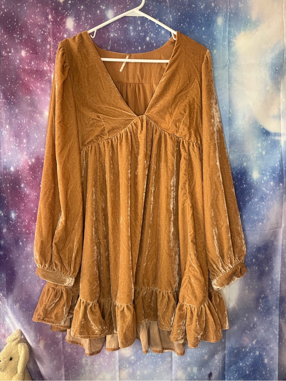 Free people Estella long sleeve velvet mini dress